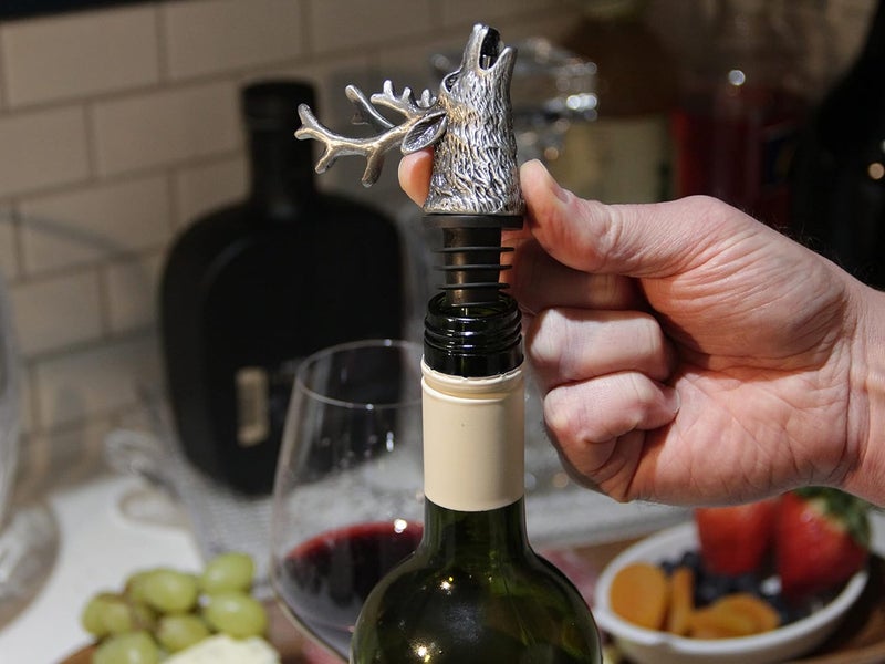 Happy Hour Majestic Stag Head Wine Pourer - Stopper, Aerator, and Perfect Pourer - Image 4